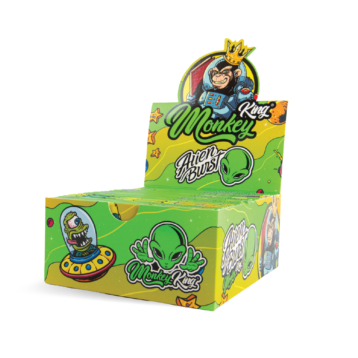 Monkey King Rolling Papers & Tips: Alien Burst – King Size Nebělené - Obrázek 3