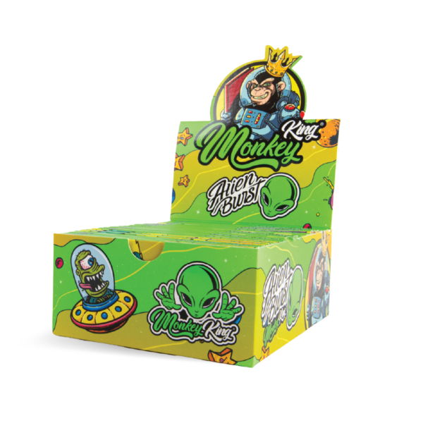 Monkey King Rolling Papers & Tips: Alien Burst – King Size Nebělené (24 balení)