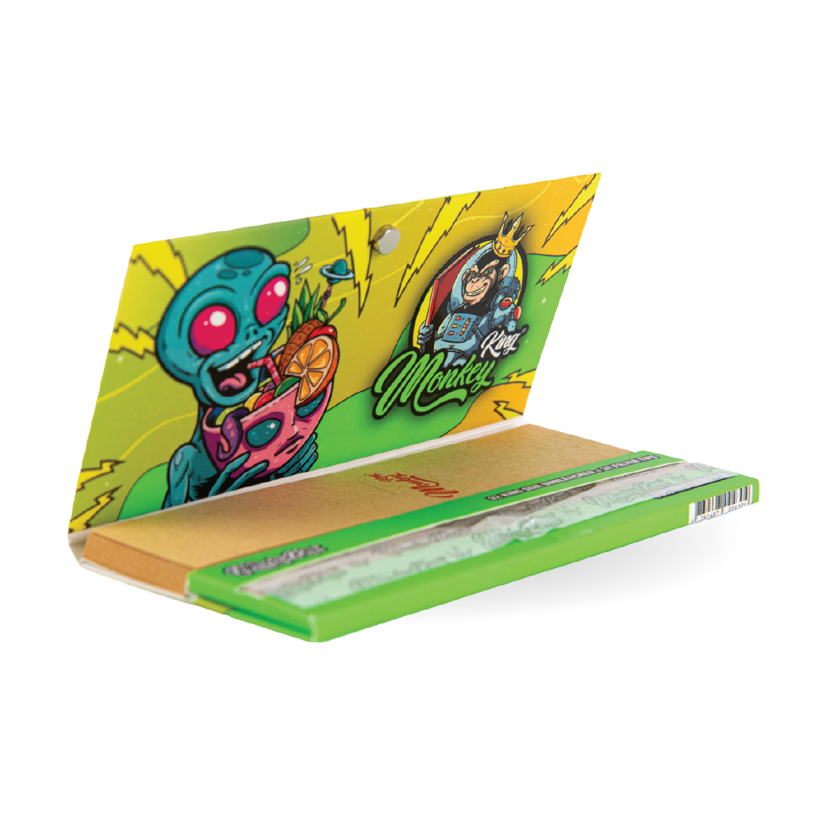 Monkey King Rolling Papers & Tips: Alien Burst – King Size Nebělené (24 balení) - Obrázek 2