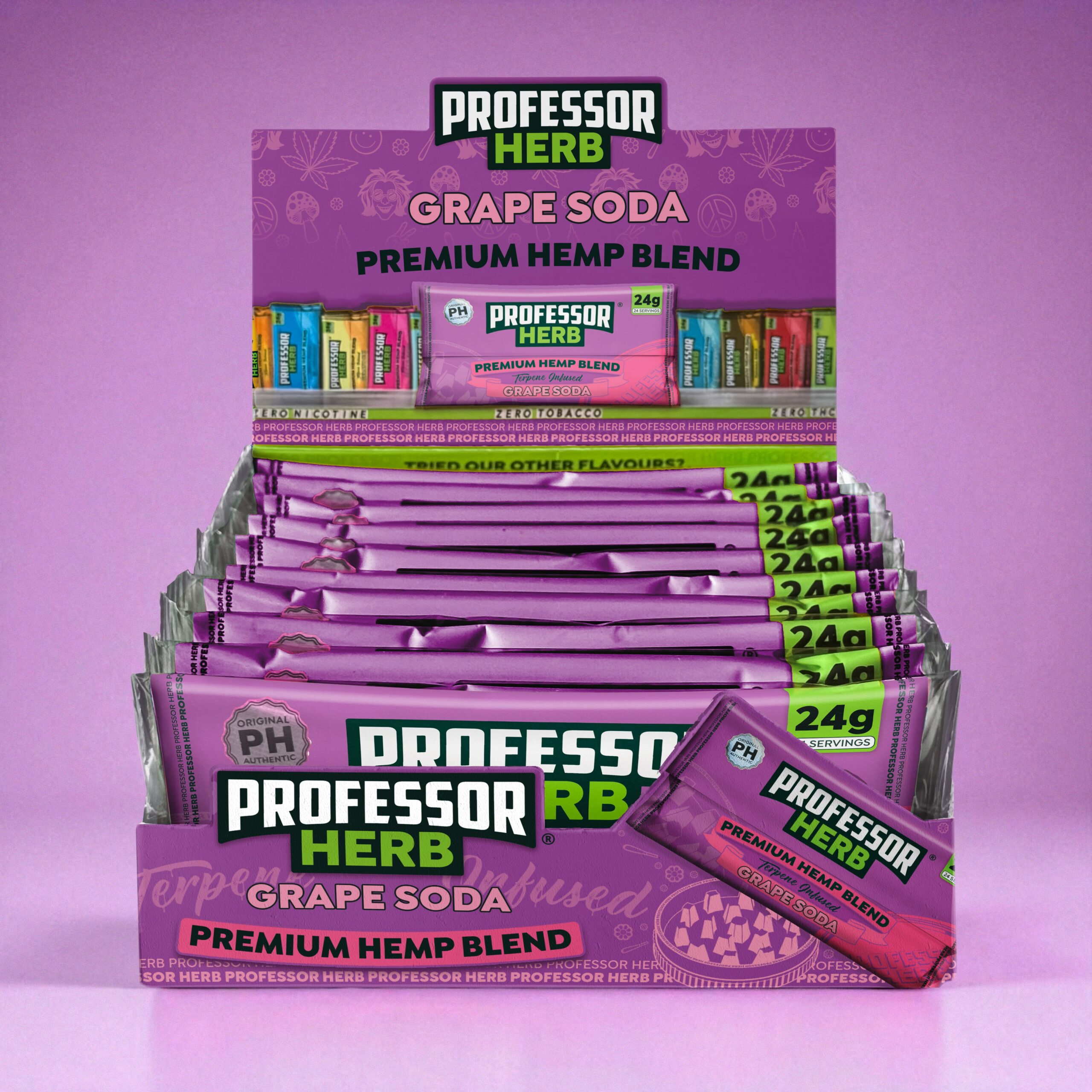 Professor Herb Premium Hemp Blend (24g) – Grape Soda - Obrázek 3