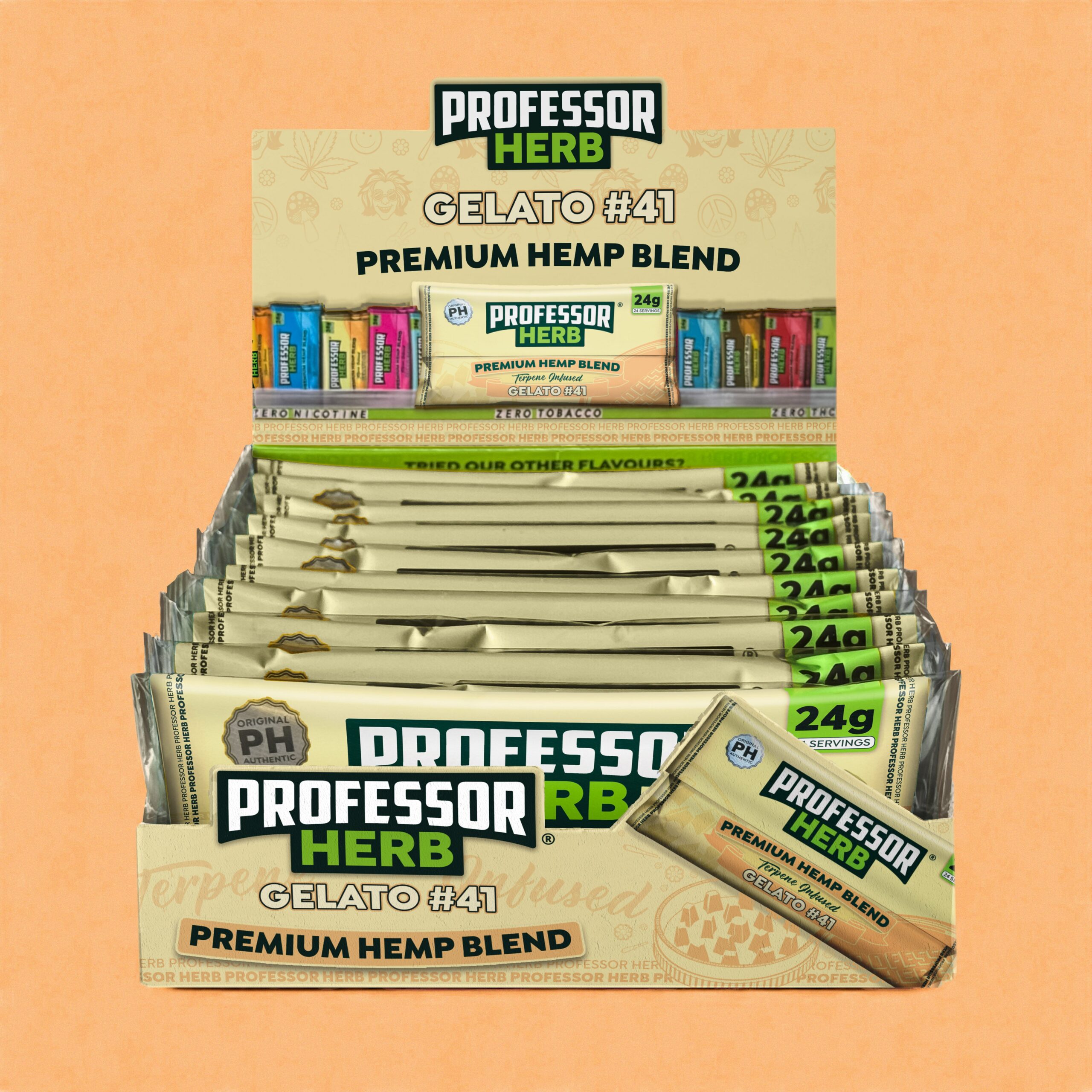 Professor Herb Premium Hemp Blend (krabička 10 ks) – Gelato #41
