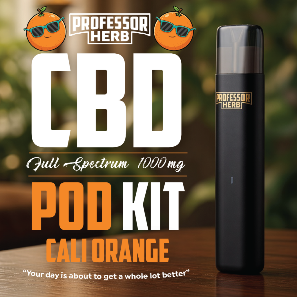 Professor Herb 1000mg CBD Full Spectrum 1ml Pod Kit – Cali Orange