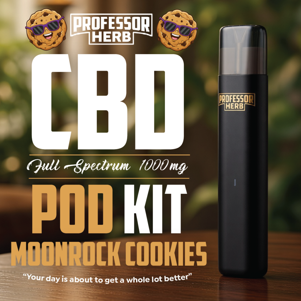 Professor Herb 1000mg CBD Full Spectrum 1ml Pod Kit – Moonrock Cookies