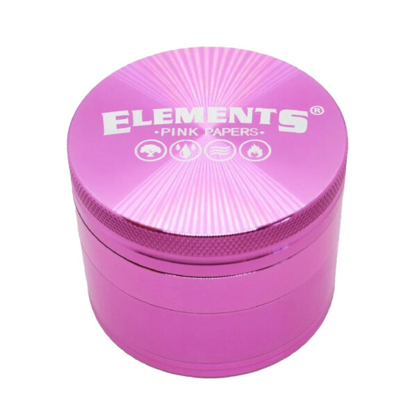 Kovový mlýnek Elements 4dílný – růžový (velký)