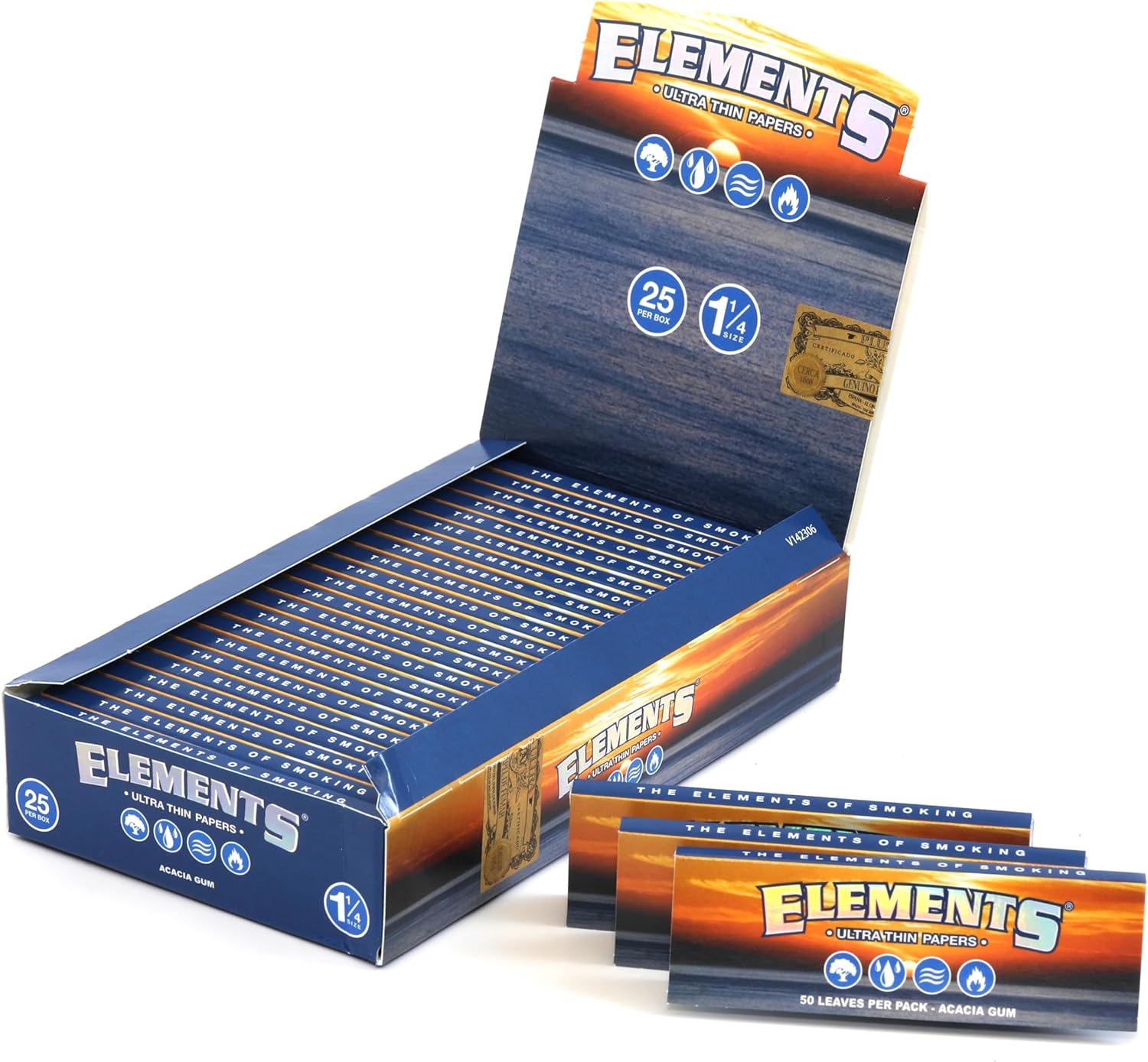 Elements 1¼ Ultra Thin Rice Rolling Papers - Obrázek 2