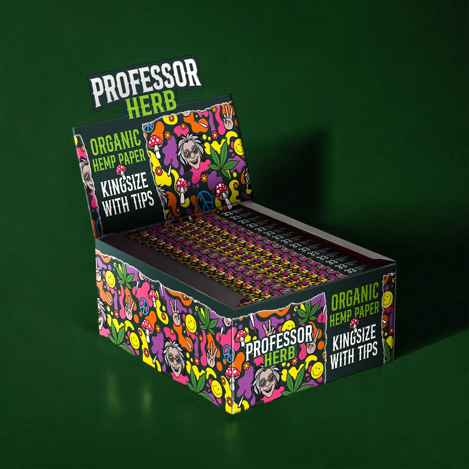 Professor Herb King Size Rolling Papers & Tips – Organic Hemp Paper - Obrázek 3