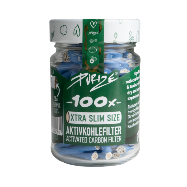 PURIZE® Aktivní uhlíkové Xtra Slim filtry do skleněné nádoby (100 ks)