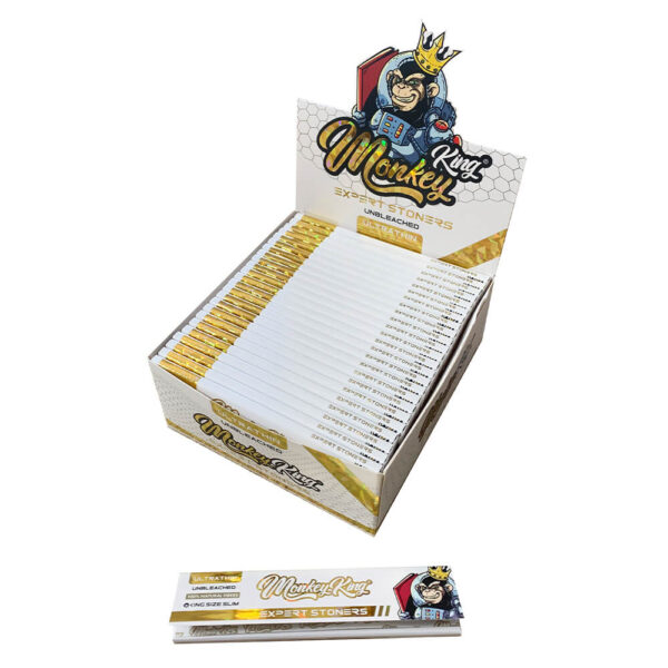 Monkey King Expert Stoners Rolovací papírky: Nebělené – King Size Ultra Thin (50 ks)