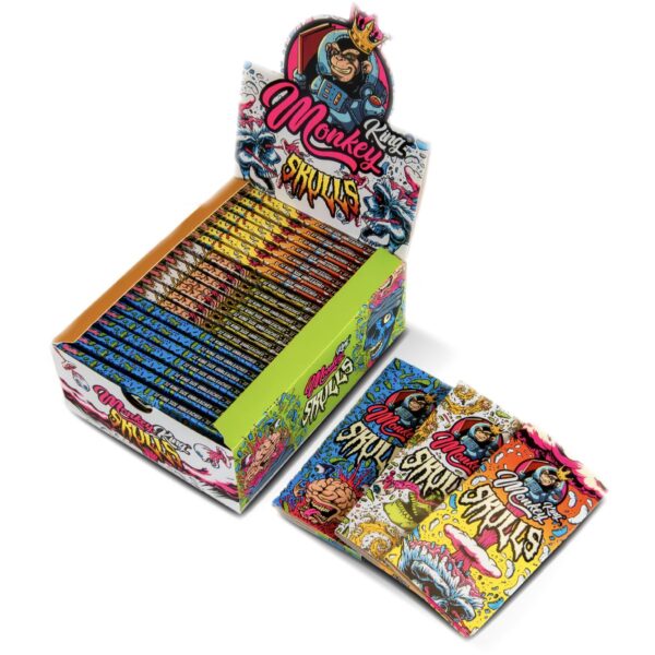 Monkey King Papers & Tips: Magnetic Skulls Edition – King Size Nebělené (24 balení)