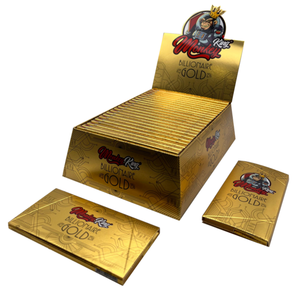 Monkey King cigaretové papírky a filtry: Billionaire Gold – King Size (24 balení)