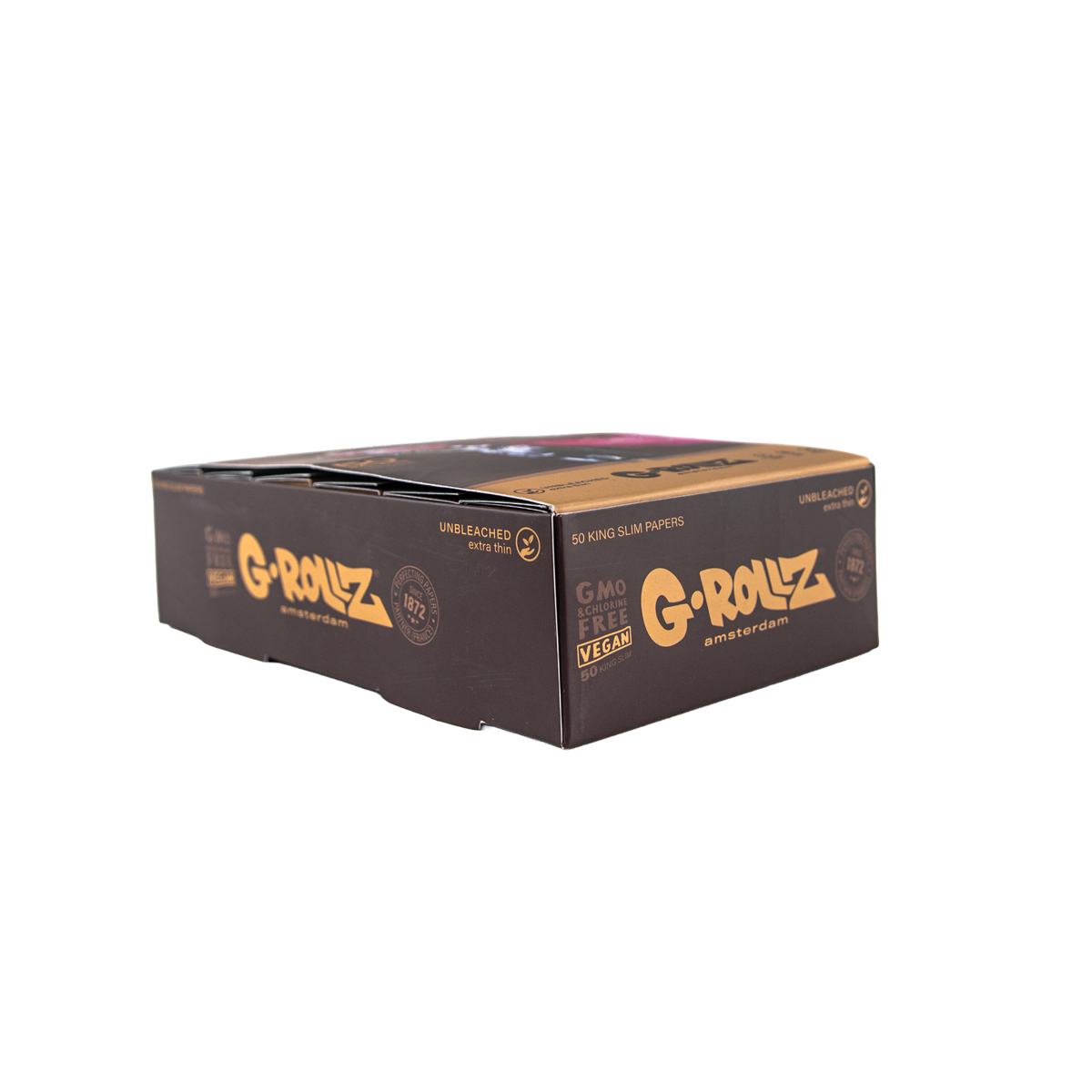 G-Rollz balicí papírky, filtry a poker: Nebělené extra tenké – King Size - Obrázek 4