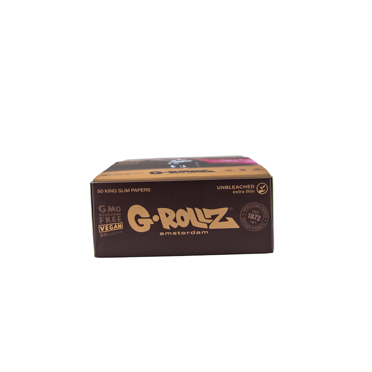 G-Rollz balicí papírky, filtry a poker: Nebělené extra tenké – King Size - Obrázek 5