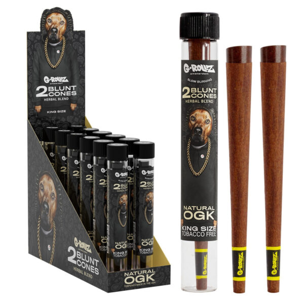 G-Rollz ‘Herbal Blend’ 2 Blunt Cones s terpeny, s Yerba Mate, heřmánkem a kakaem – (12 ks)