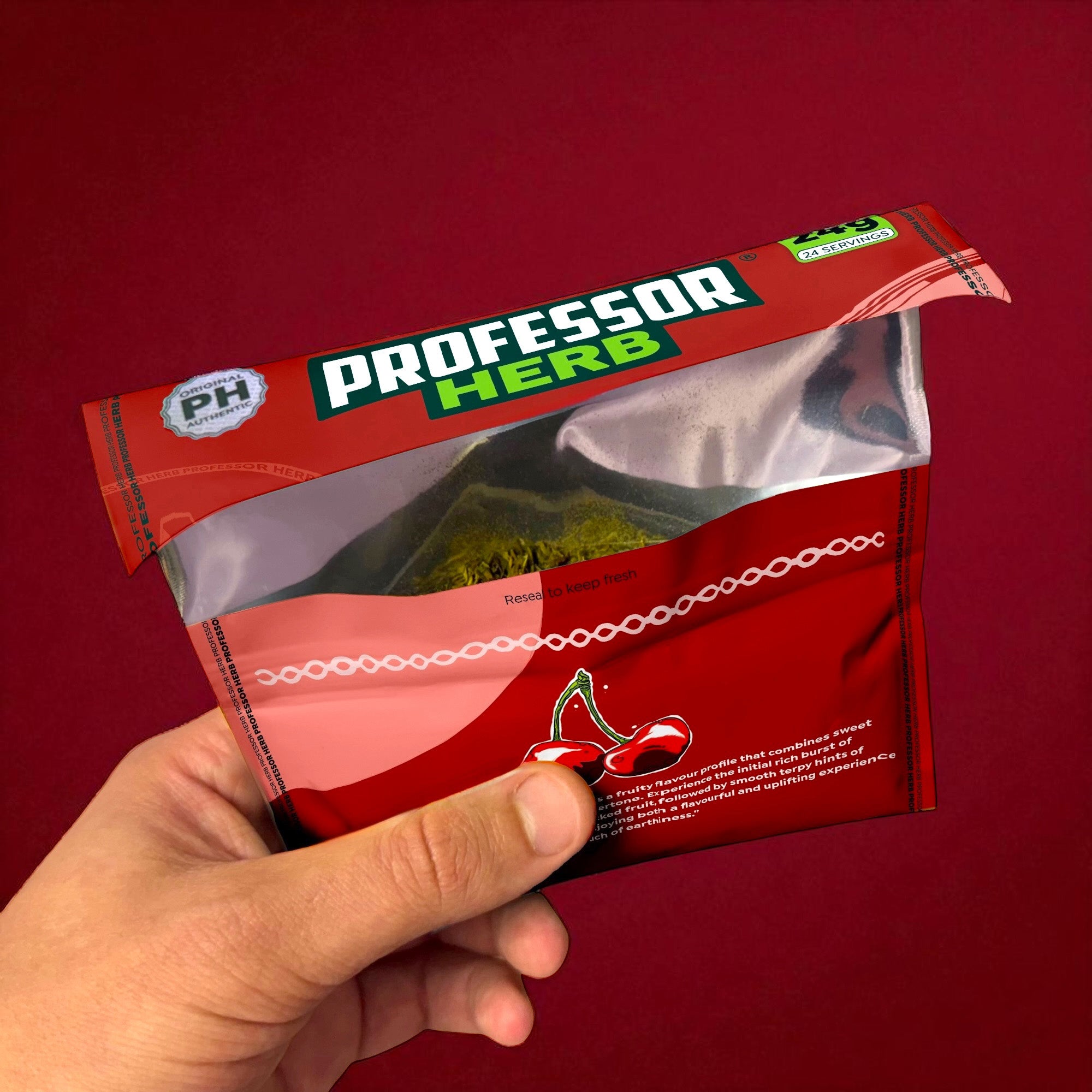Professor Herb Premium Hemp Blend (krabička 10 ks) – Cherry Bomb - Obrázek 2