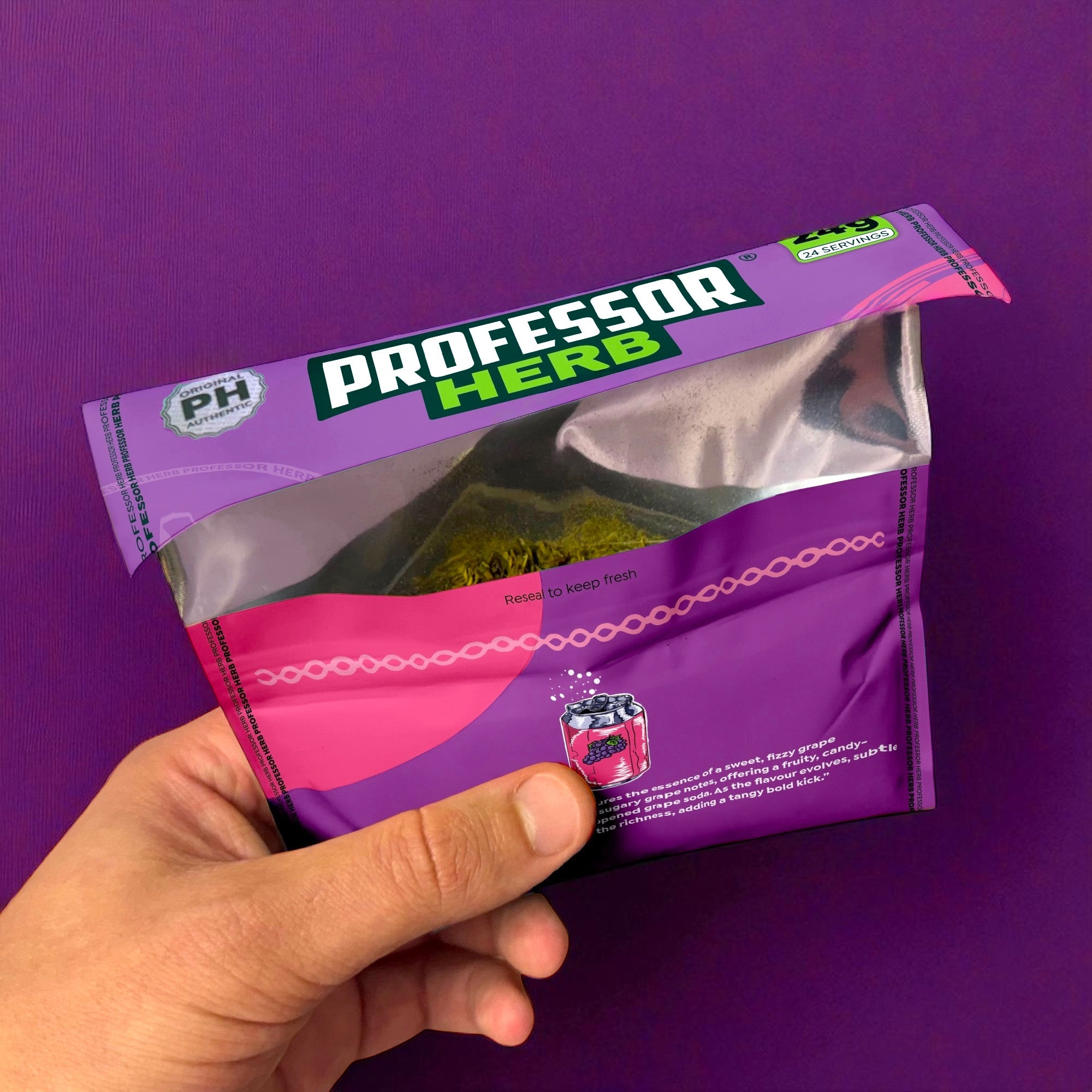 Professor Herb Premium Hemp Blend (24g) – Grape Soda - Obrázek 4