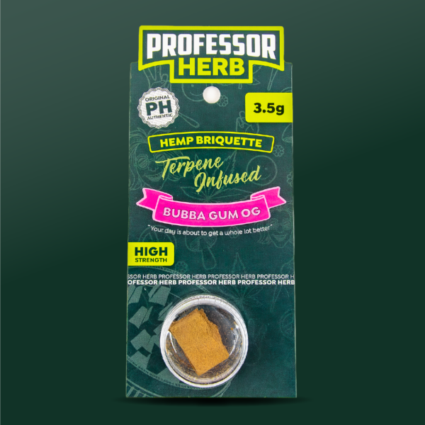 Profesor Herb Hemp Briquette Hash (3.5g) – Bubba Gum OG