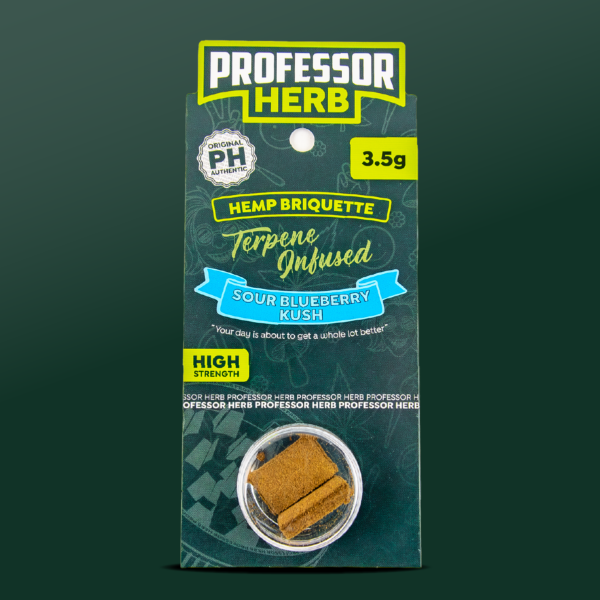 Professor Herb Hemp Briquette Hash (3.5g) – Sour Blueberry Kush