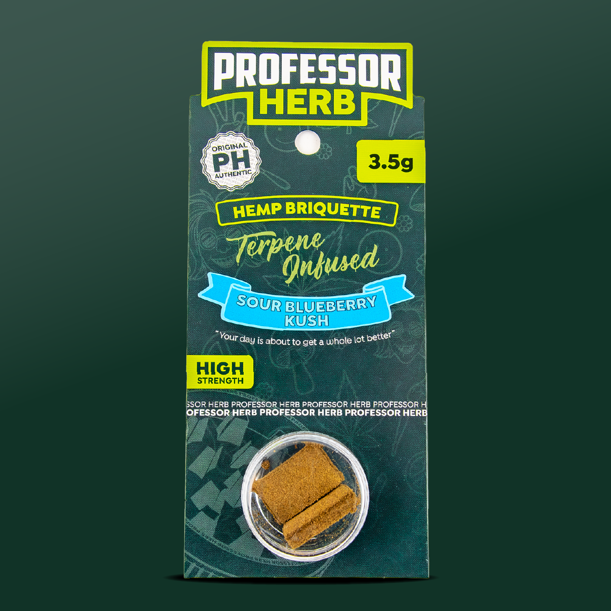 Professor Herb Hemp Briquette Hash (3.5g) – Sour Blueberry Kush