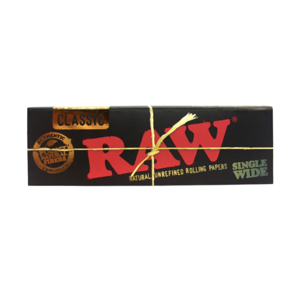 RAW Rolling Papers: Standardní Single Wide – Černá