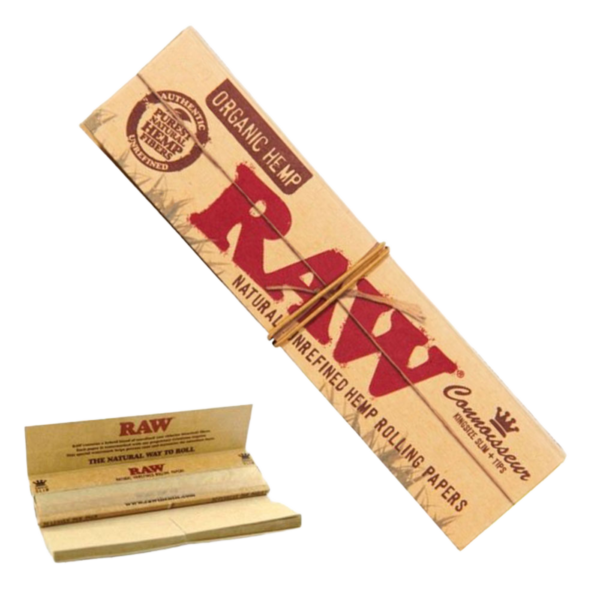 RAW Connoisseur Organic Hemp Rolling Papers & Tips