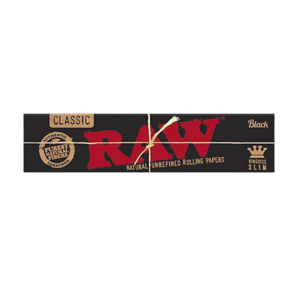 RAW Classic Natural Black balicí papírky
