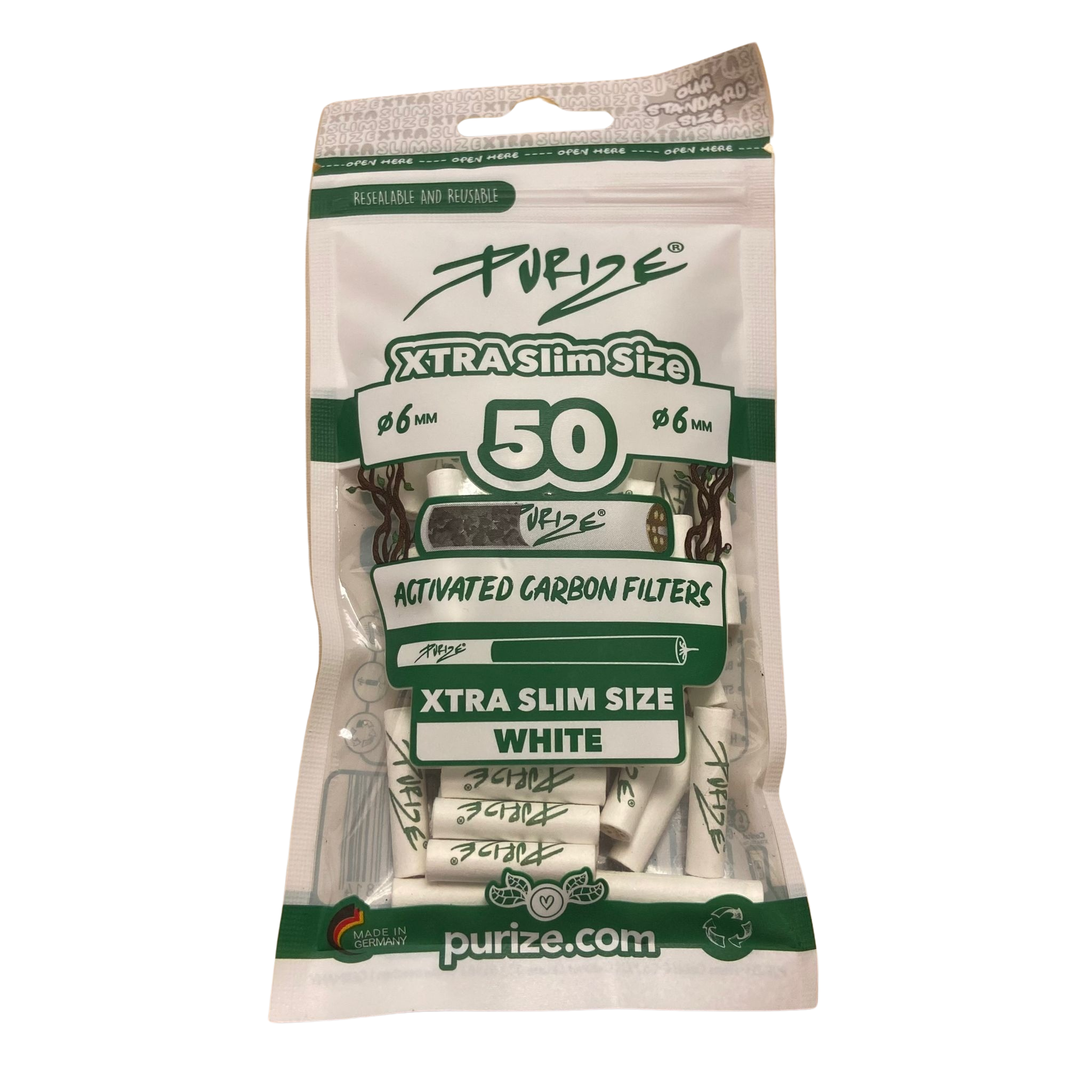 PURIZE® Aktivní uhlíkové Xtra Slim filtry 6mm (50 ks) - Obrázek 8