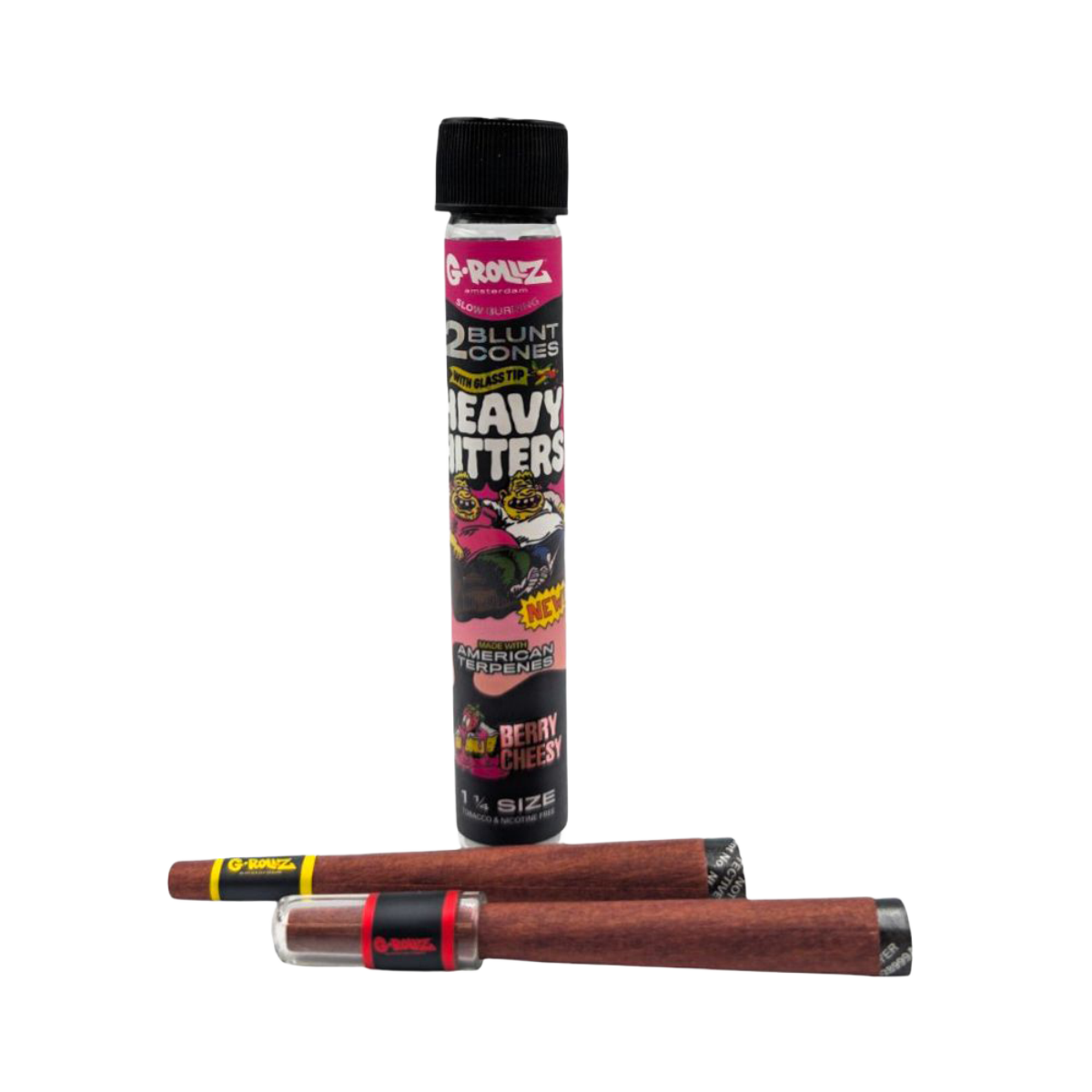 G-Rollz Heavy Hitters 1-1/4 Blunt Cones Glass Tip – Bobule sýrový (2 Pack)