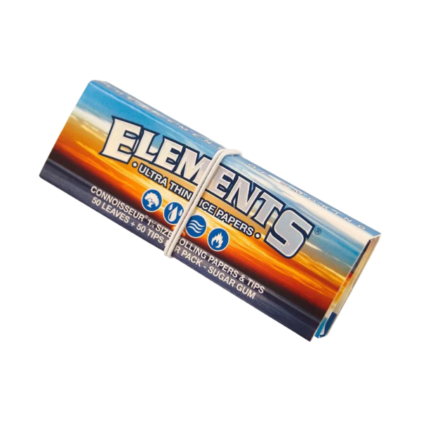 Elements Connoisseur Ultra Thin Rice Rolling Papers & Tips – Modrá