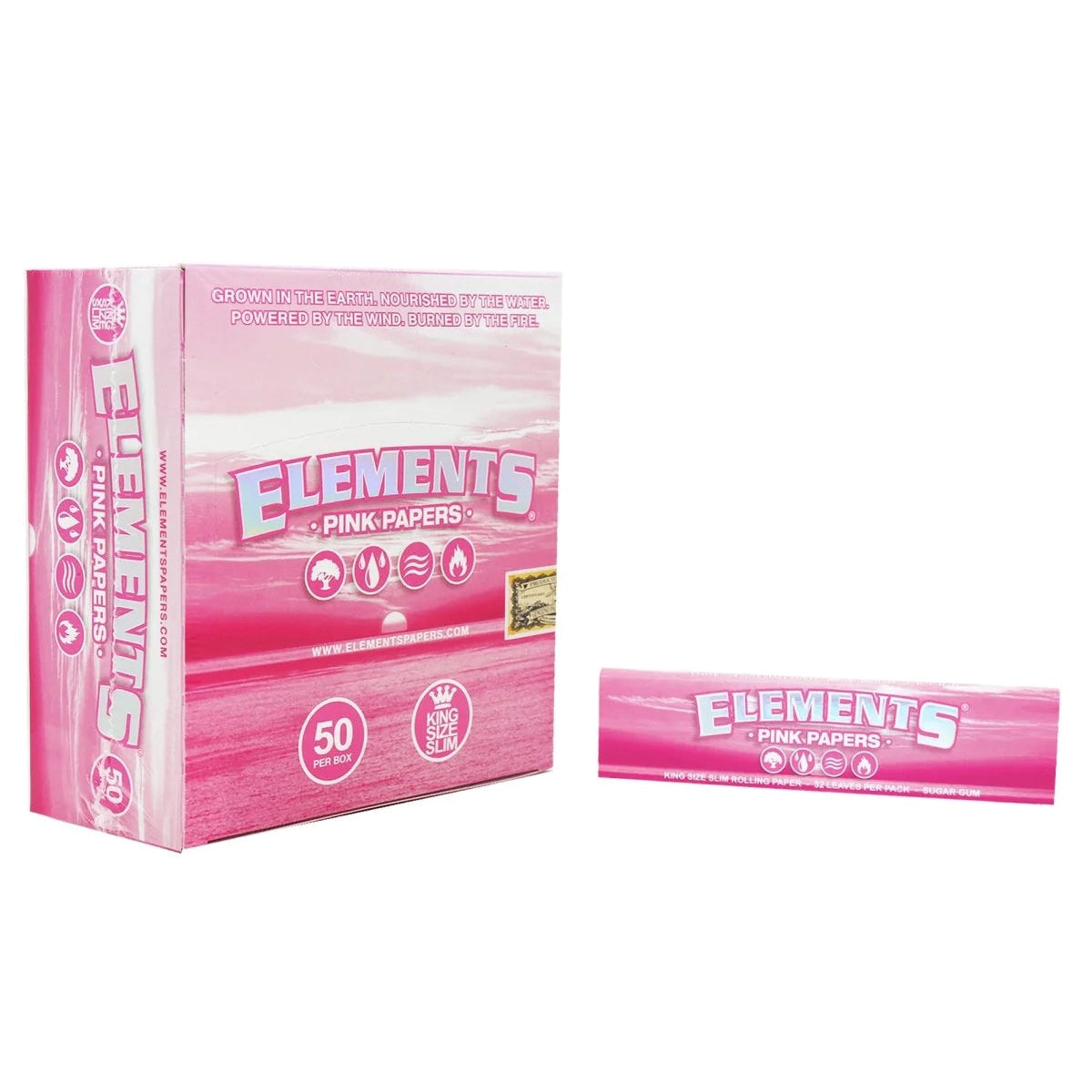 Elementy King Size Slim Pink Rolling Papers - Obrázek 2