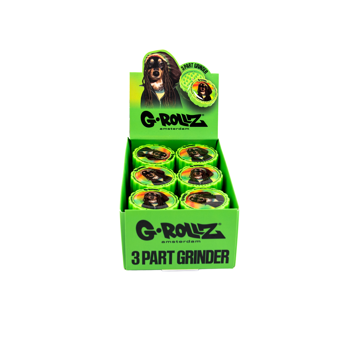 G-Rollz Rasta Dog 3dílné mlýnky - Obrázek 3