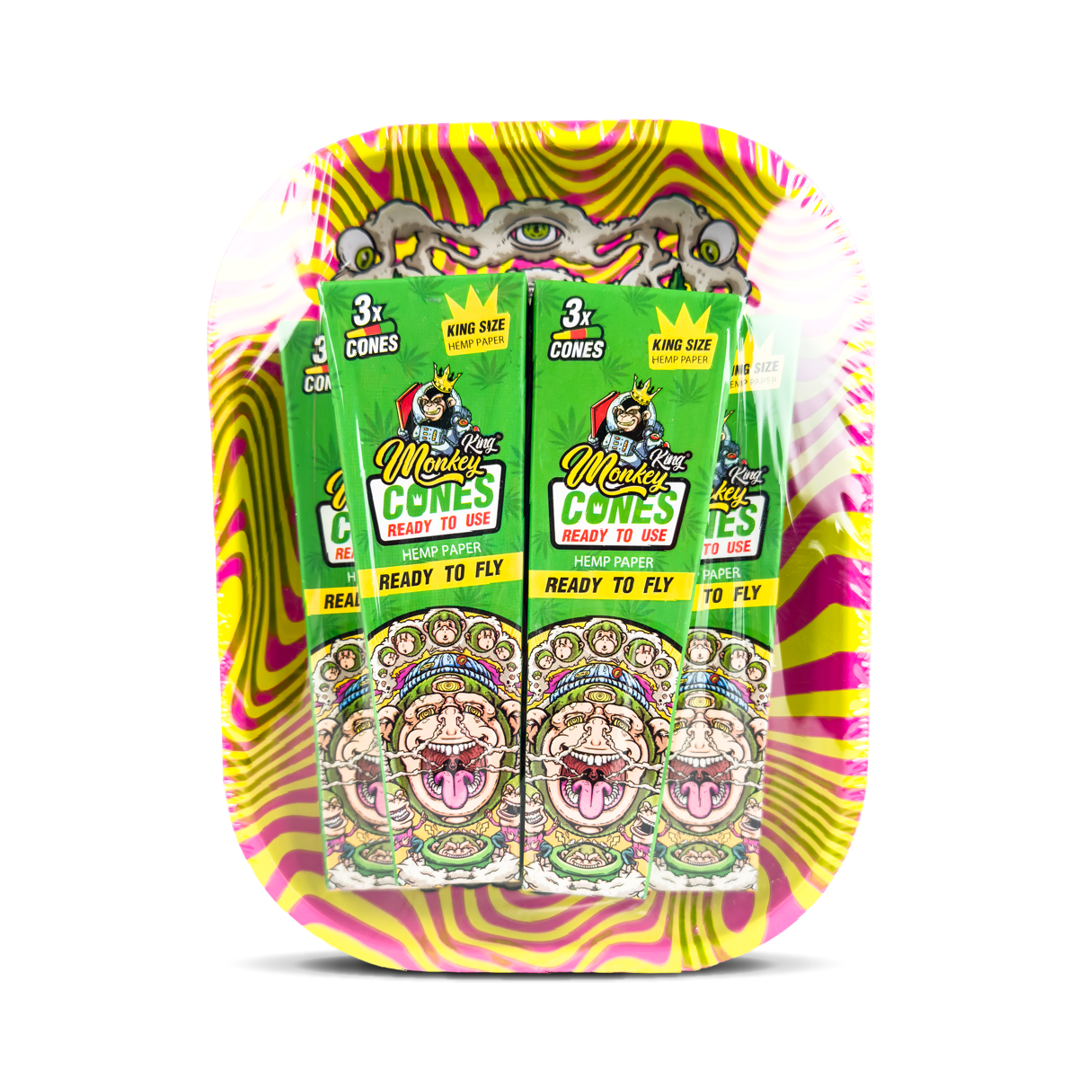 Monkey King Rolling Tray Box + Hemp Cones - Obrázek 16