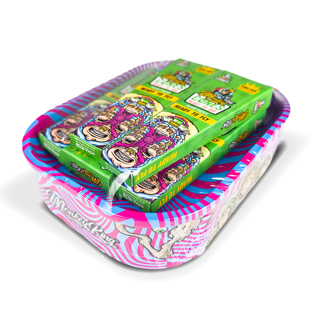 Monkey King Rolling Tray Box + Hemp Cones - Obrázek 5