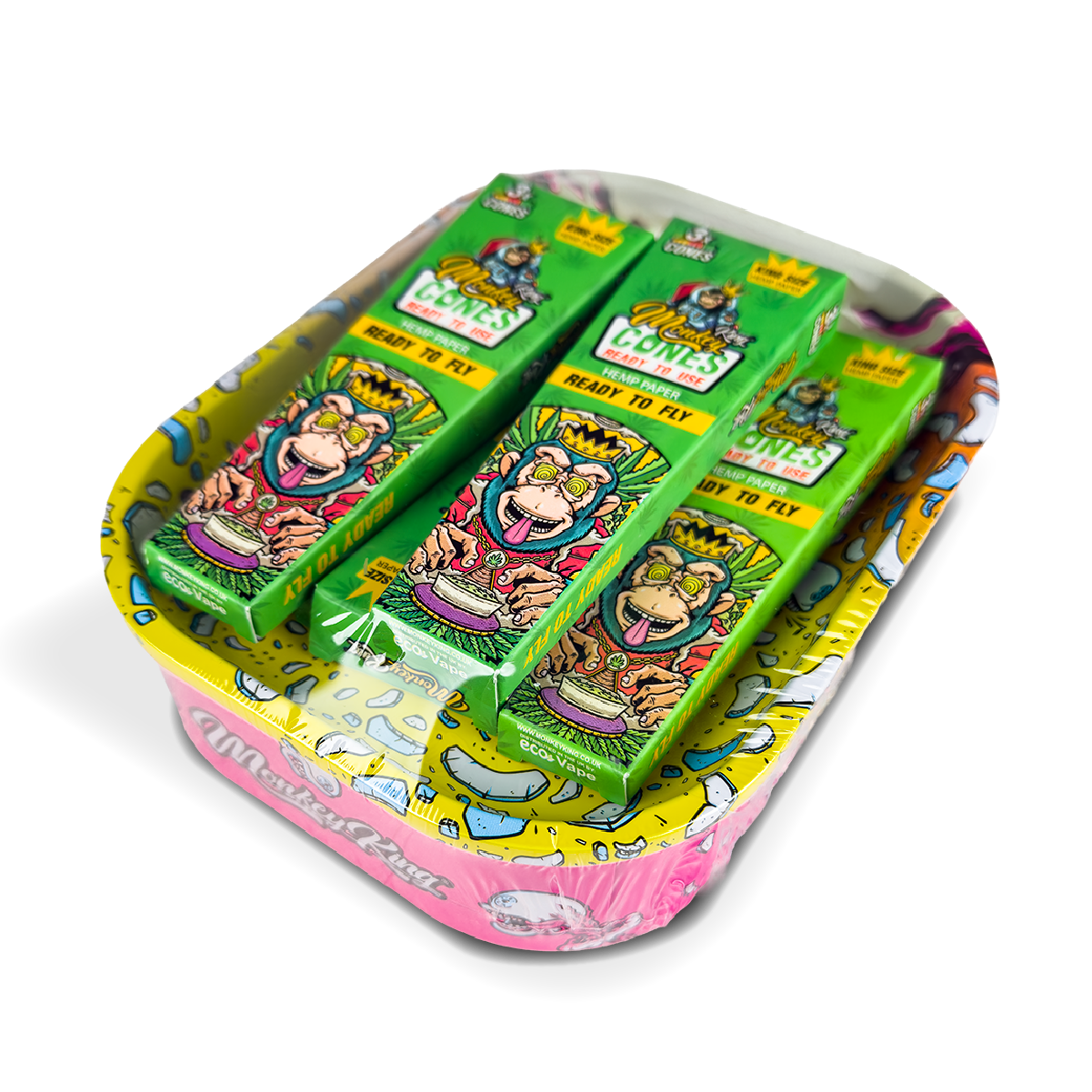 Monkey King Rolling Tray Box + Hemp Cones - Obrázek 3