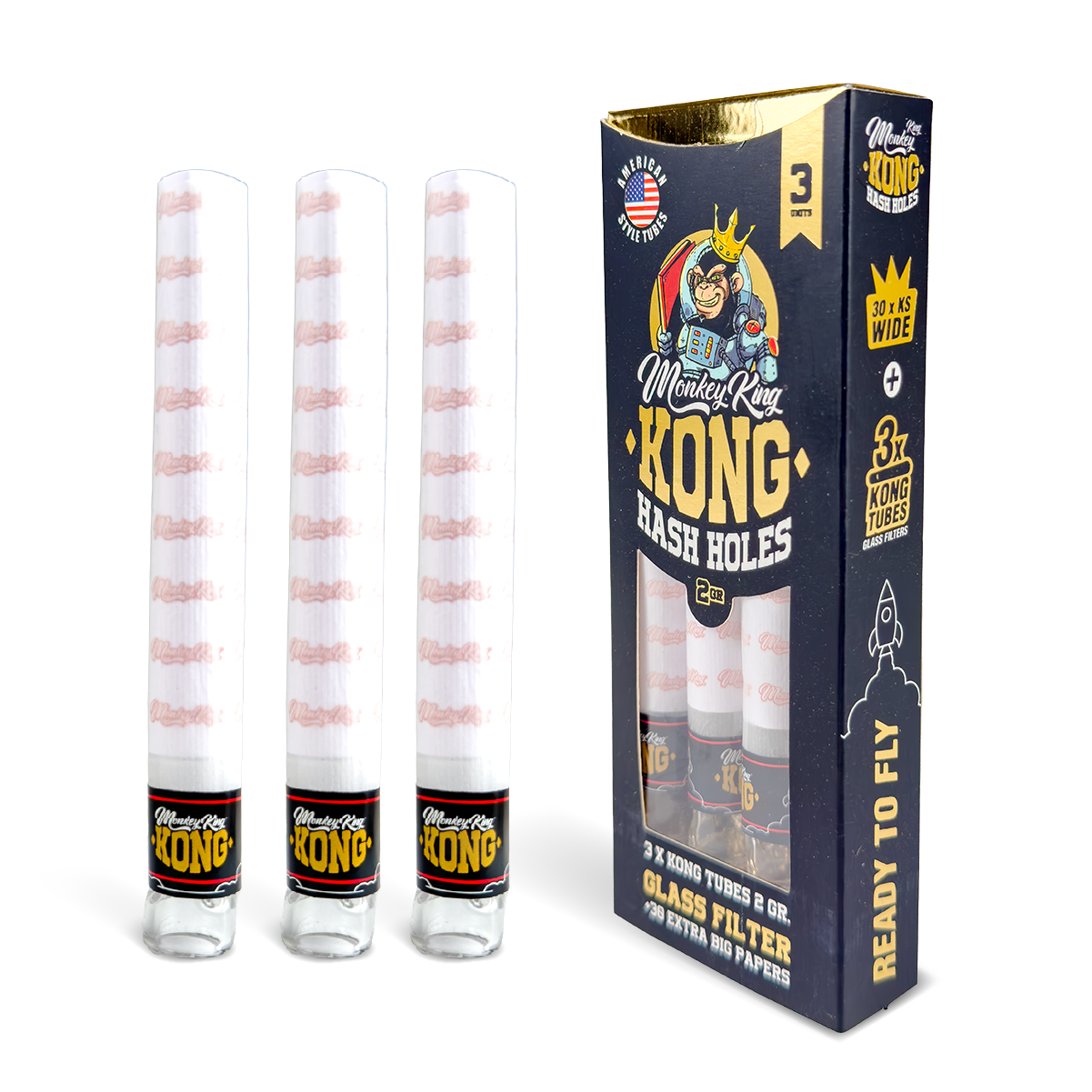 Monkey King Kong Tubes: Hash Holes King Size Wide – 3 Tubes - Obrázek 3