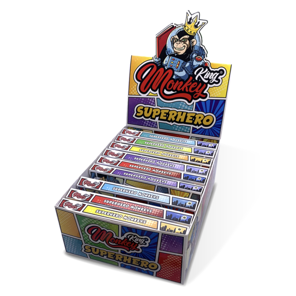 Monkey King Rolling Papers & Tips: Superhero Ed. Glow in the Dark – King Size (24 Pack)