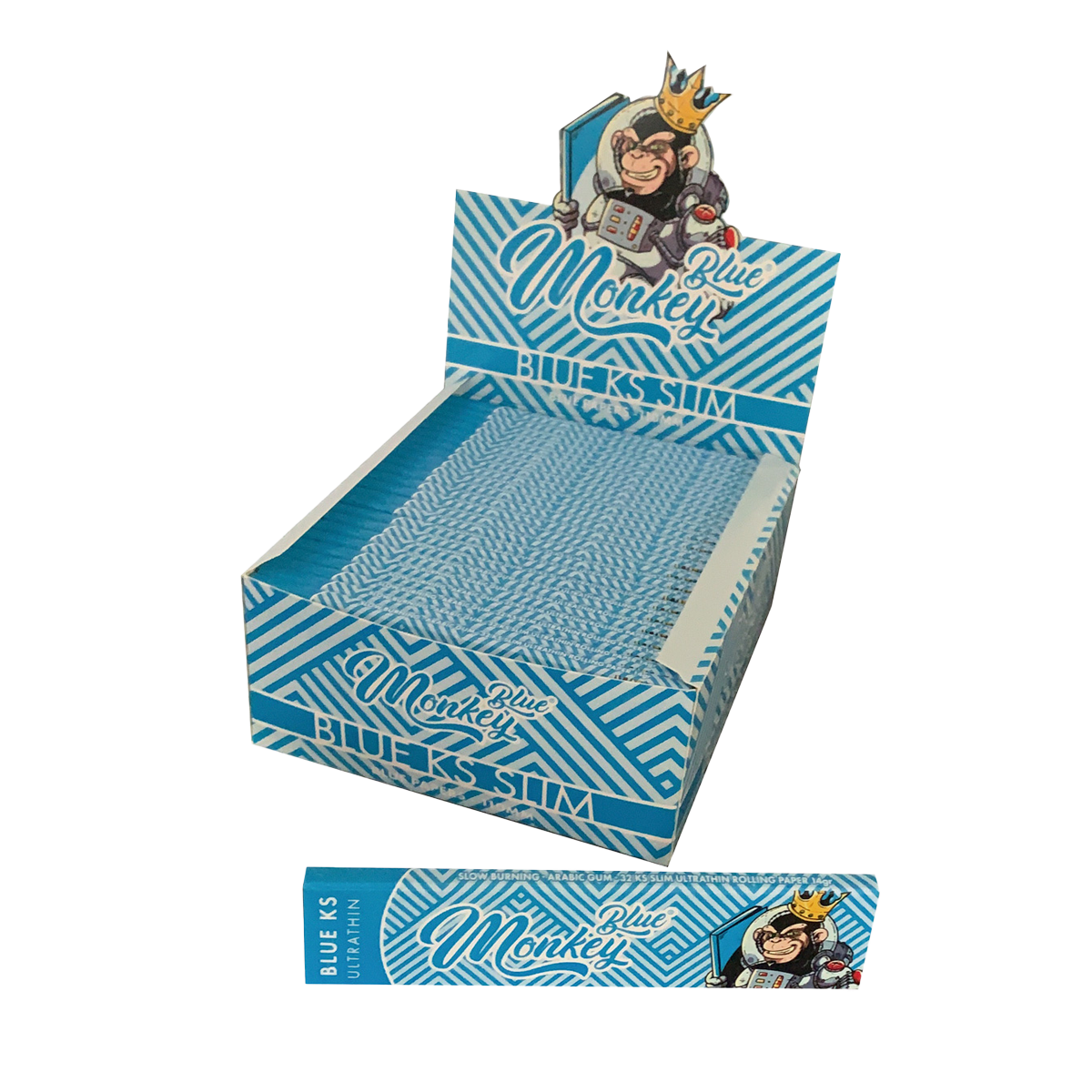 Monkey King Rolling Papers: Modrá – King Size - Obrázek 3
