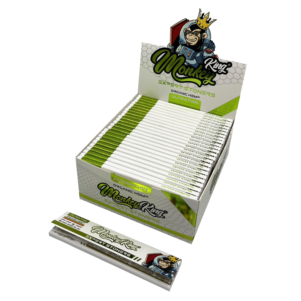 Monkey King Expert Stoners Rolling Papers: Konopí – King Size Ultra Thin (50 Pack)
