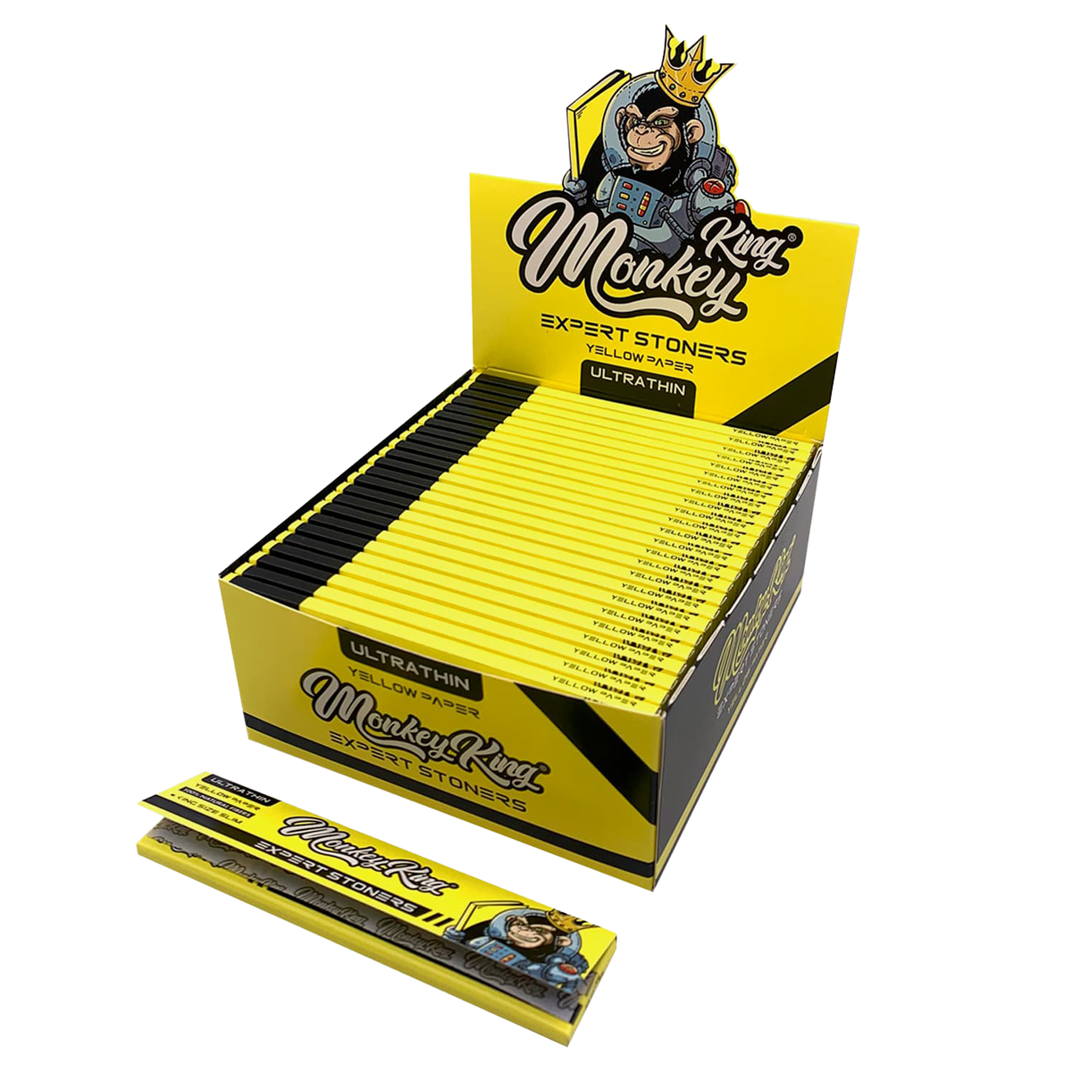 Monkey King Expert Stoners Extreme-Thin Rolling Papers: Žlutá - Obrázek 3
