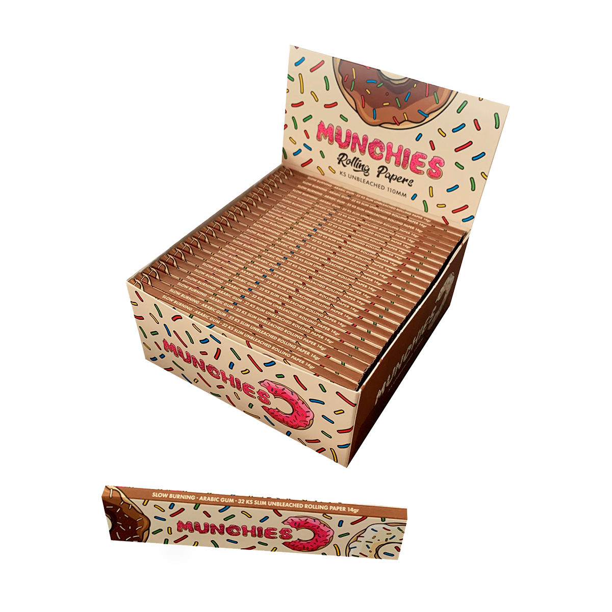 Monkey King Rolling Papers: Munchies Ed. – King Size Unbleached - Obrázek 2