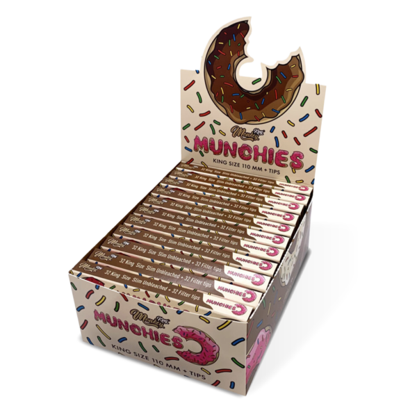 Monkey King Rolling Papers & Tips: Munchies Ed. – King Size Unbleached (24 Pack)