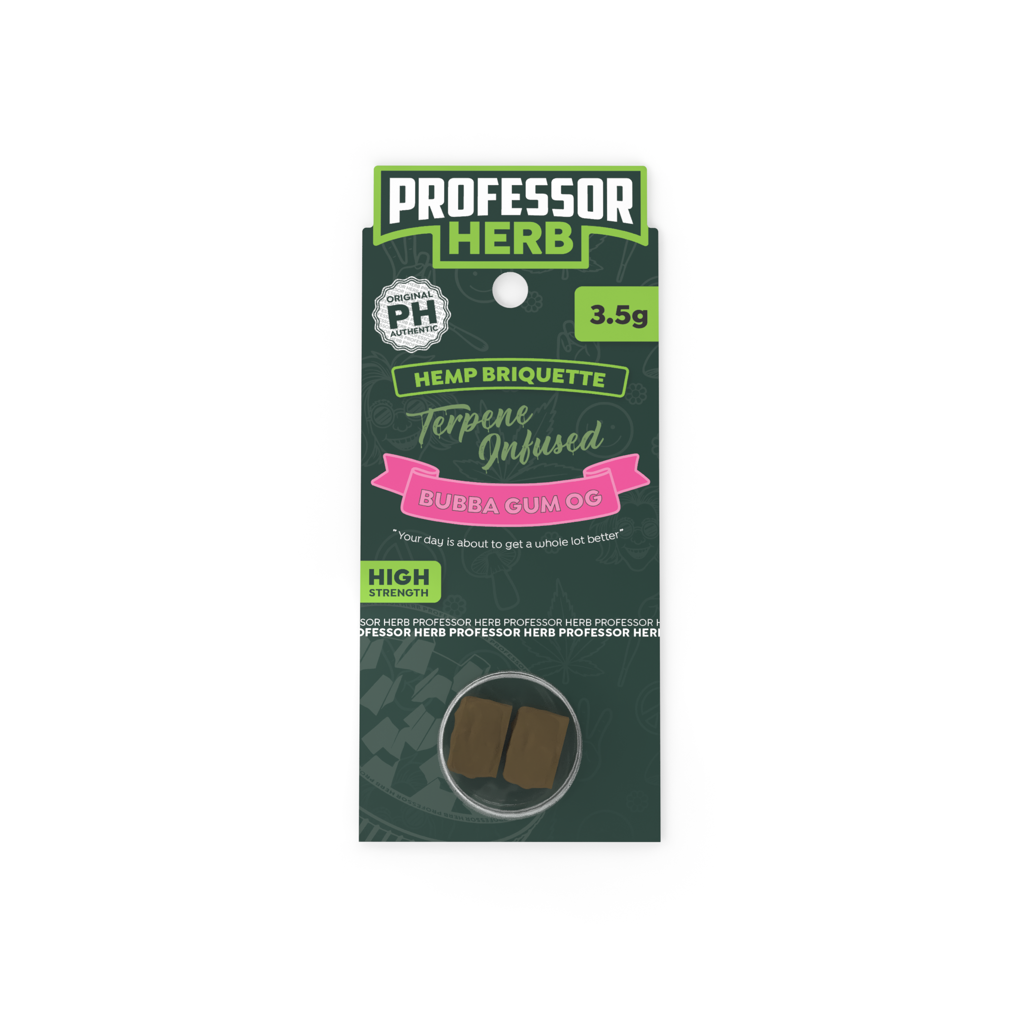Profesor Herb Hemp Briquette Hash (3.5g) – Bubba Gum OG - Obrázek 2