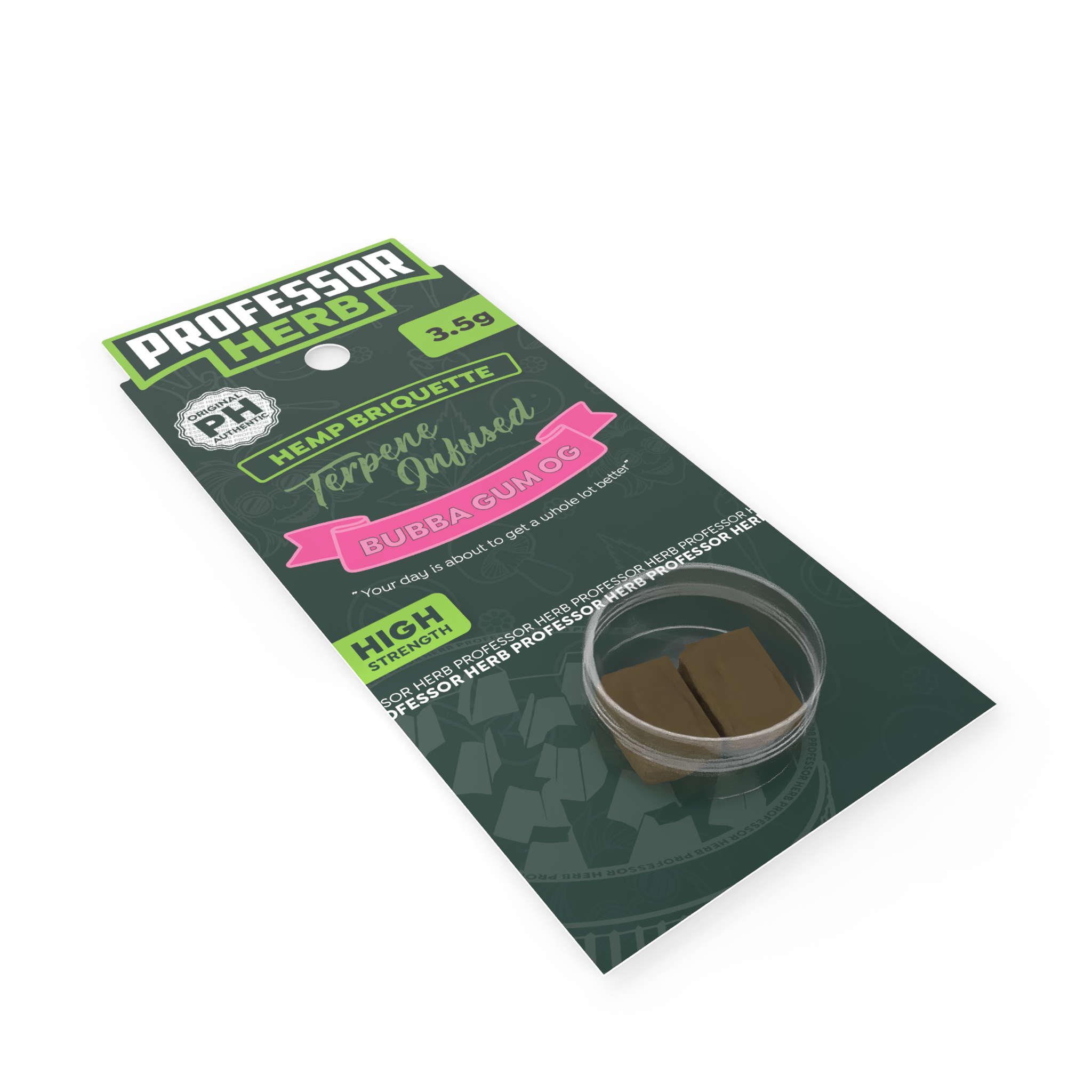 Profesor Herb Hemp Briquette Hash (3.5g) – Bubba Gum OG - Obrázek 3