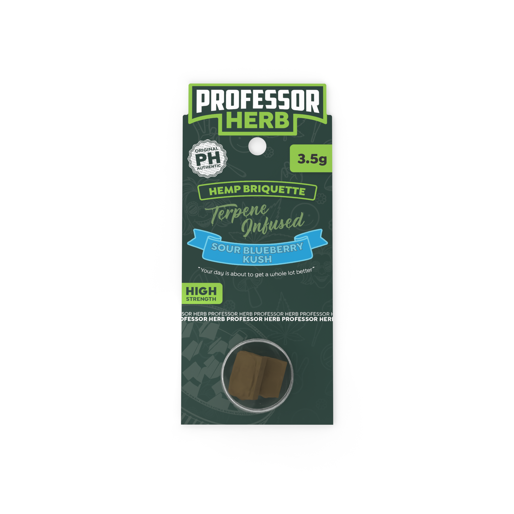 Professor Herb Hemp Briquette Hash (3.5g) – Sour Blueberry Kush - Obrázek 2