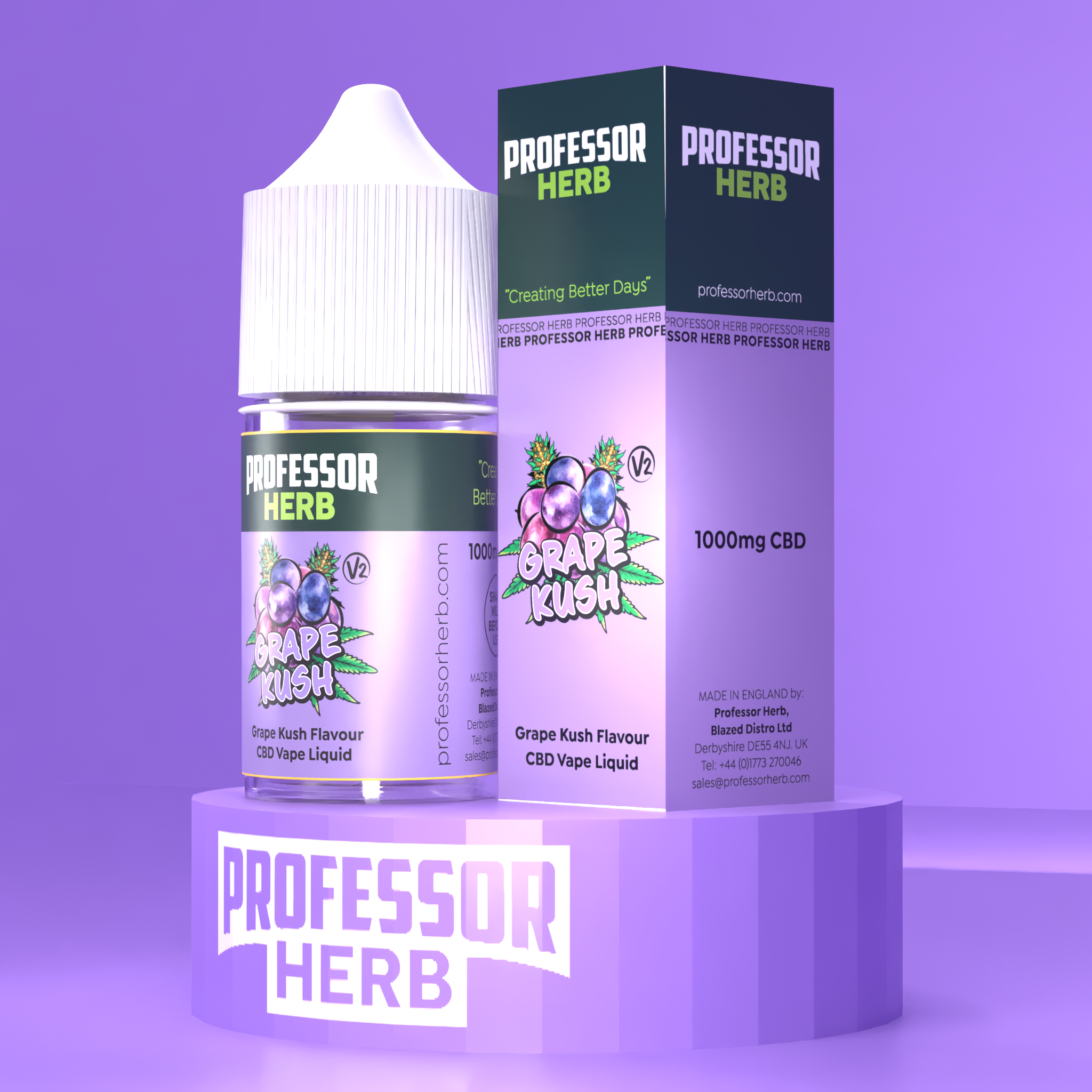 Professor Herb CBD Vape Liquid 1000mg/30ml – Grape Kush V2 - Obrázek 6