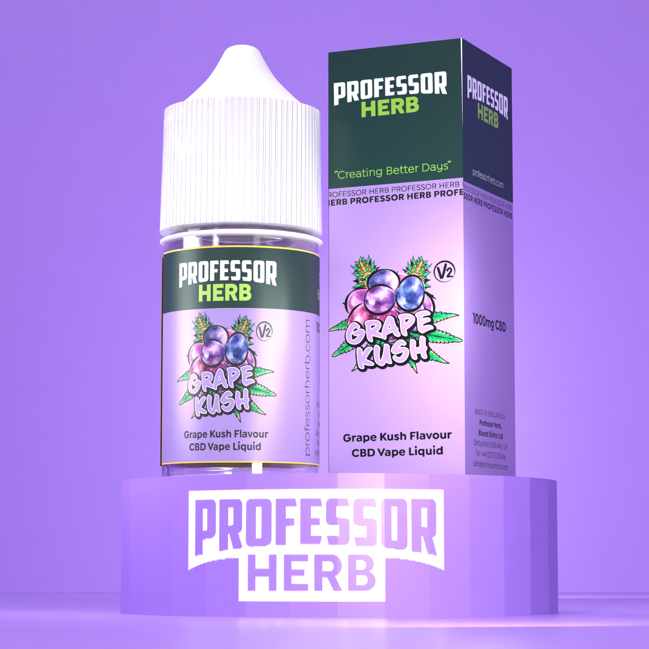 Professor Herb CBD Vape Liquid 1000mg/30ml – Grape Kush V2 - Obrázek 7