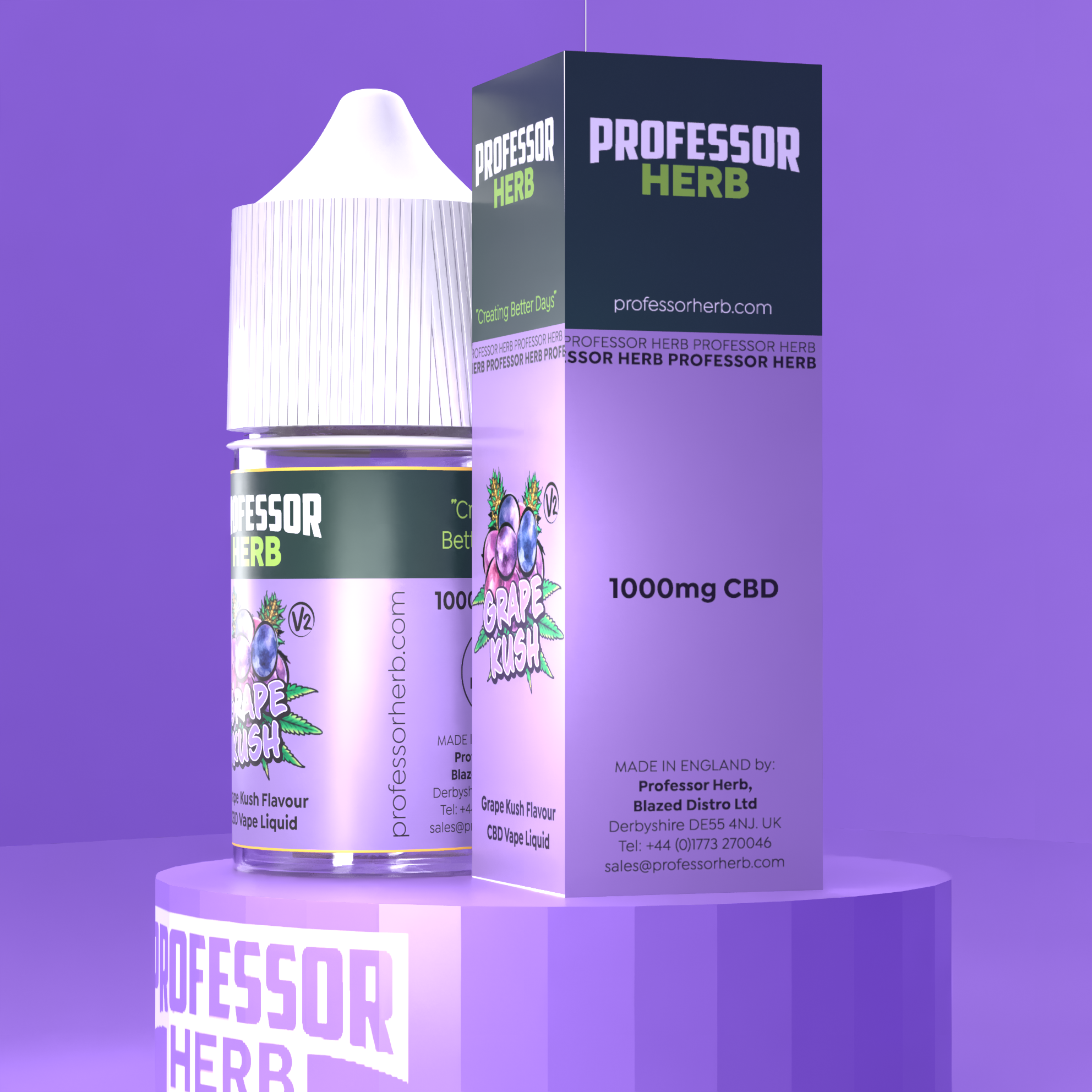 Professor Herb CBD Vape Liquid 1000mg/30ml – Grape Kush V2 - Obrázek 8