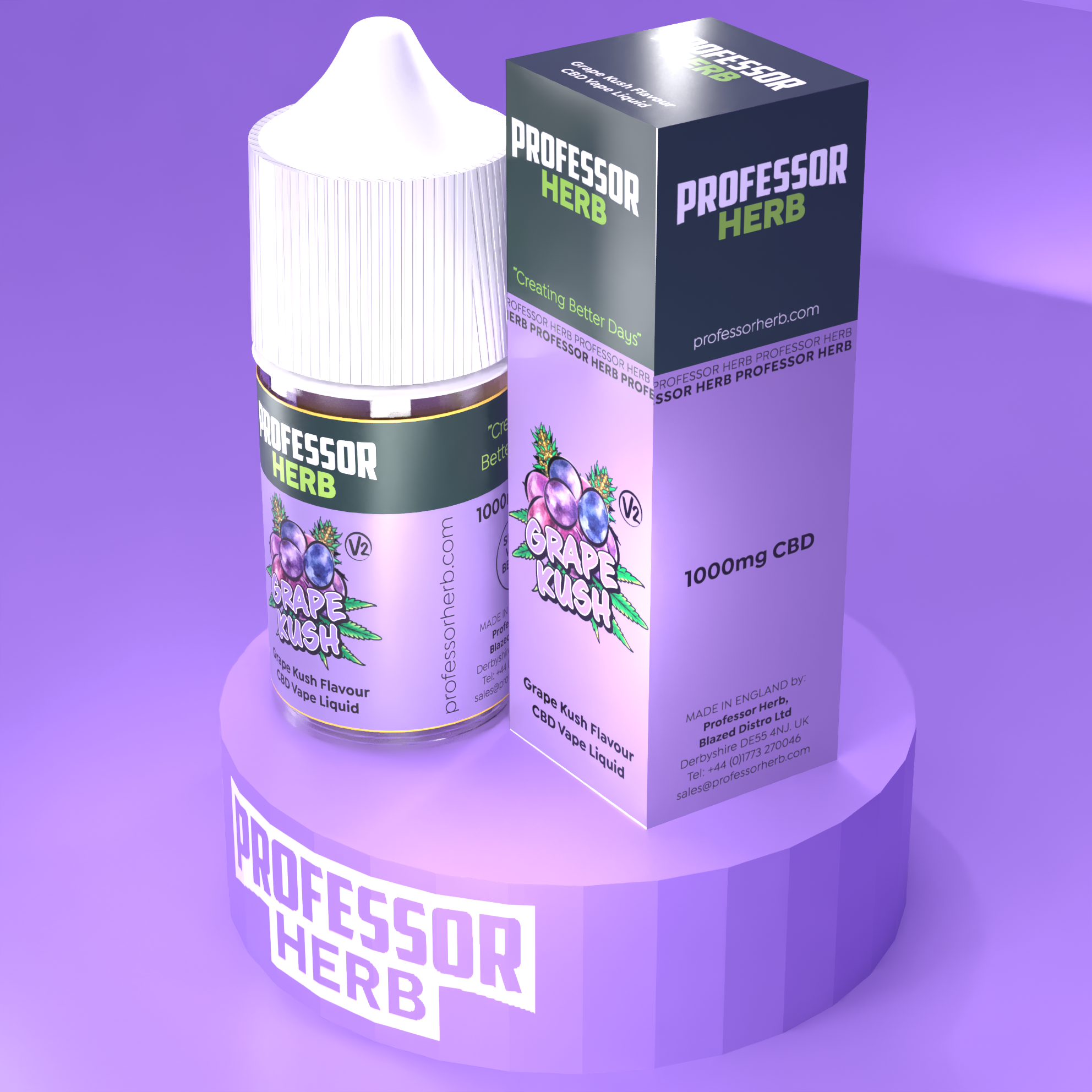 Professor Herb CBD Vape Liquid 1000mg/30ml – Grape Kush V2 - Obrázek 9