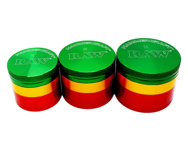 RAW x HAMMERCRAFT Aluminium Grinder – Rasta - Obrázek 3