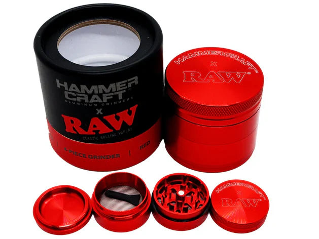 RAW x HAMMERCRAFT hliníkový mlýnek – Červená