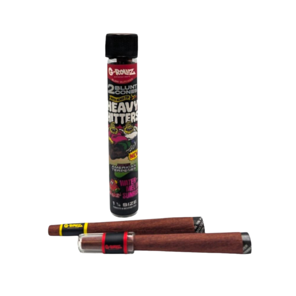 G-Rollz Heavy Hitters 1-1/4 Blunt Cones Glass Tip – Watermelon Sunrise (2 Pack)